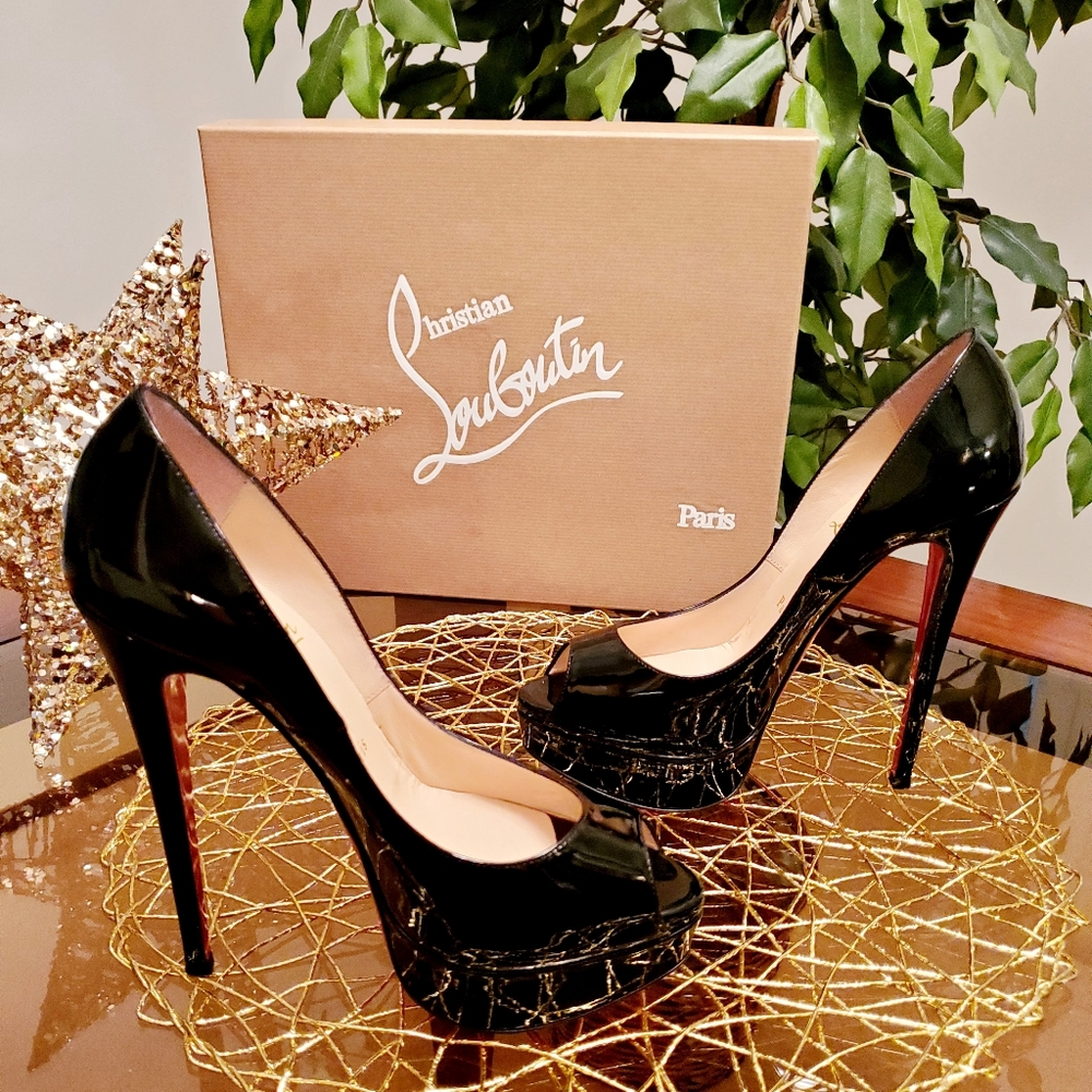 Christian Louboutin Lady Peep Patent Calf- Size 37